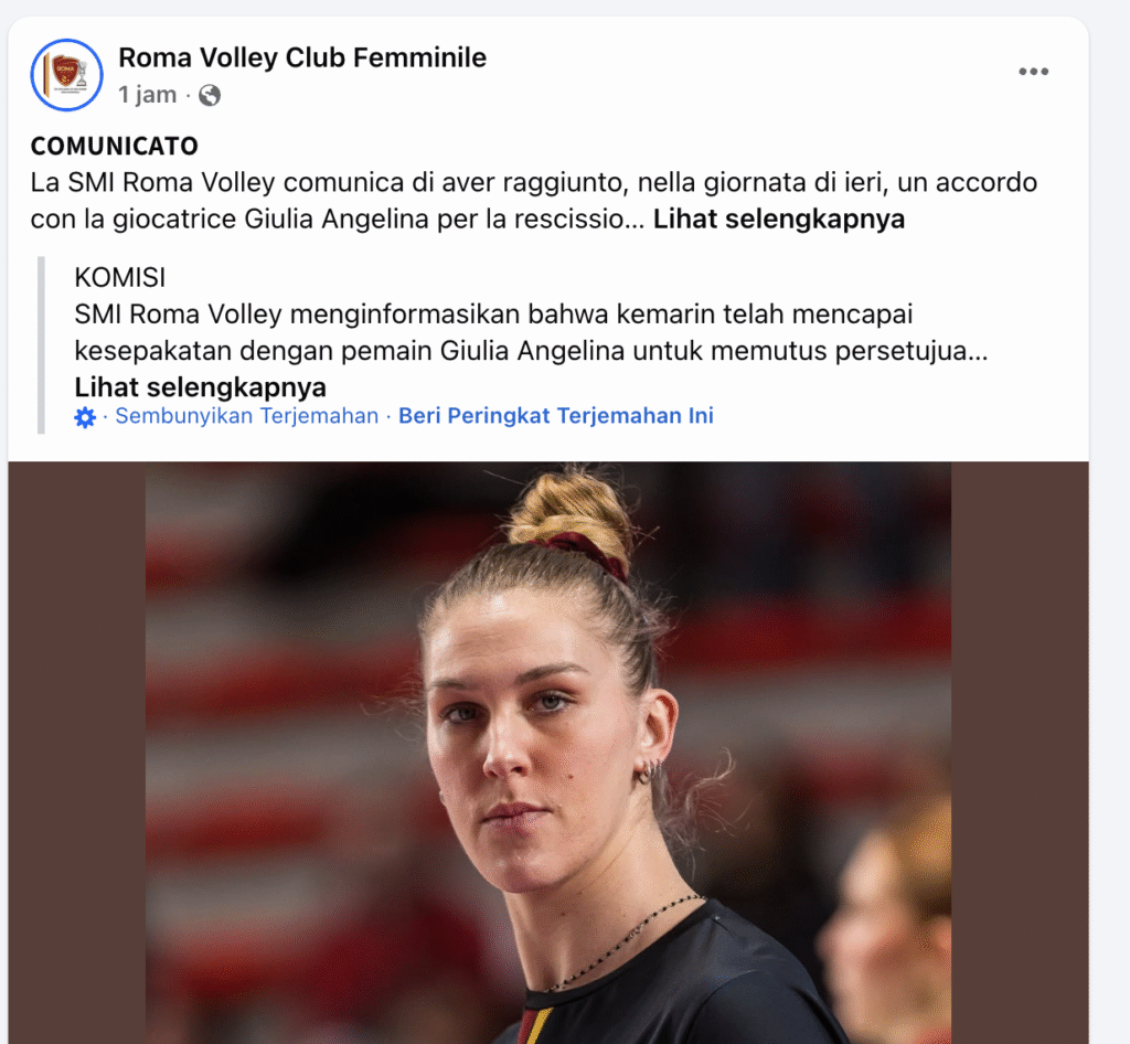 Rumor Transfer: Giulia Angelini Dikabarkan Merapat ke Bandung BJB Tandamata Screenshot 2026 02 03 At 4.22.41 PM 1024x946